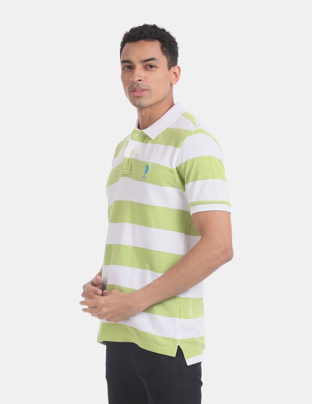U.S. Polo Assn. Men Casual Wear Green  Polo Shirt